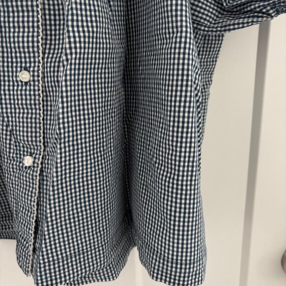 DOEN Sz M Tennessee Top in Blue Azure Paris Gingham - Picture 7 of 7